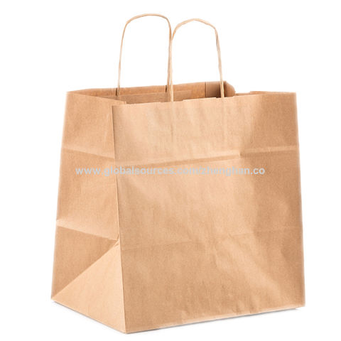 Bolsa de papel kraft ecológica, bolsa de regalo de papel reciclado resistente para compras minoristas con asa retorcida