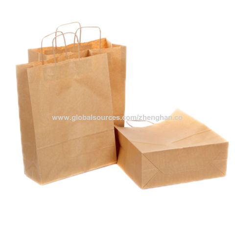 Bolsa de papel kraft ecológica, bolsa de regalo de papel reciclado resistente para compras minoristas con asa retorcida