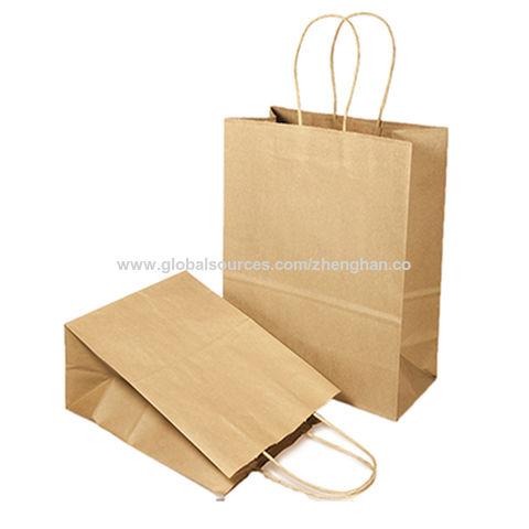 Bolsa de papel kraft ecológica, bolsa de regalo de papel reciclado resistente para compras minoristas con asa retorcida