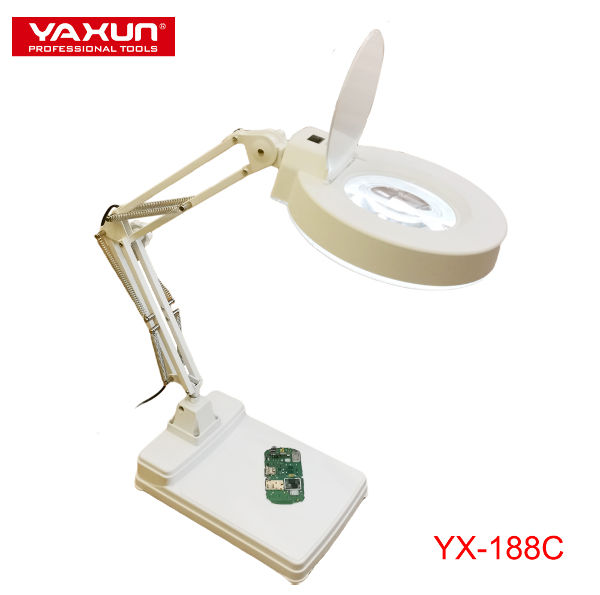 YAXUN YX188C Desktop Folding Magnifying Lamp Industrial Large Magnifying Glass For Repairing supplier