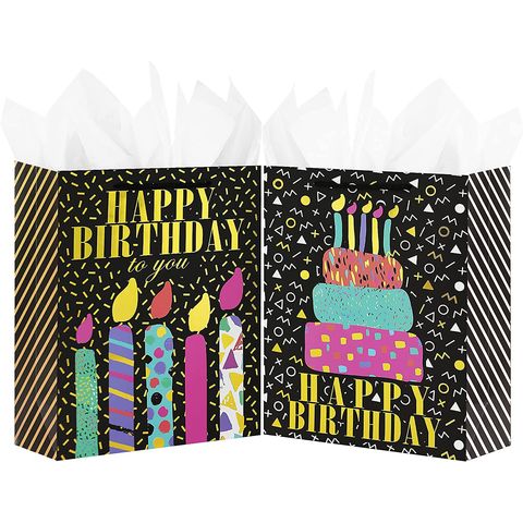 Buy Wholesale China Happy Birthday Gift Bags Medium Size Gift Bags12.6  Colorful Paper Bag With White Tissue Paper & Paper Bag at USD 0.09