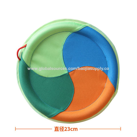 Frisbee de tela para perros, juguete interactivo de entrenamiento con arpillera para morder y tirar