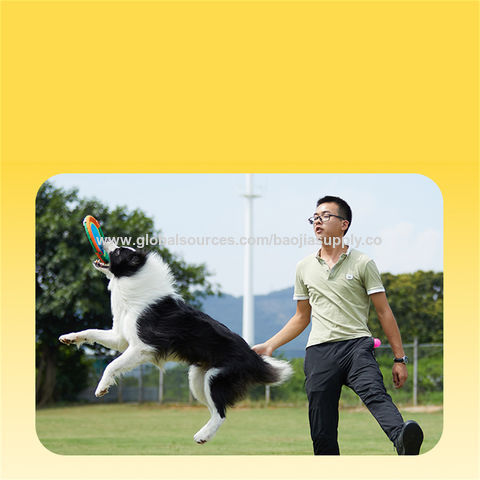 Frisbee de tela para perros, juguete interactivo de entrenamiento con arpillera para morder y tirar