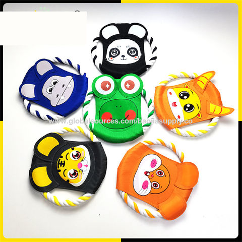 Frisbee para perros con forma de animal, cuerda de algodón, juguete creativo para morder y limpiar los dientes, platillo volador, personalización disponible para mascotas