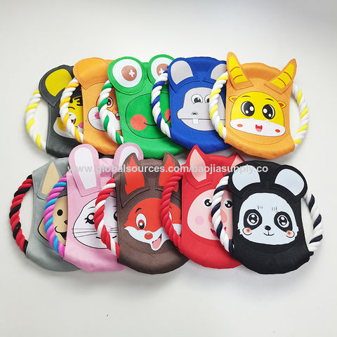 Frisbee para perros con forma de animal, cuerda de algodón, juguete creativo para morder y limpiar los dientes, platillo volador, personalización disponible para mascotas