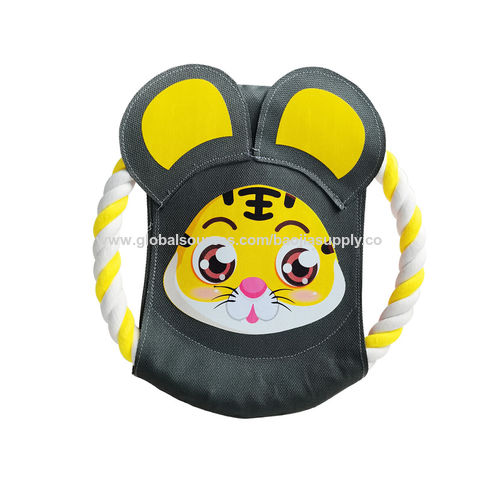 Frisbee para perros con forma de animal, cuerda de algodón, juguete creativo para morder y limpiar los dientes, platillo volador, personalización disponible para mascotas