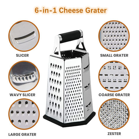 Buy Wholesale China 9'' Hexagonal Box Grater Vegetable Grinder 6 Sided Cheese  Manual Grater With Soft Grip Handle & Grater at USD 1.69
