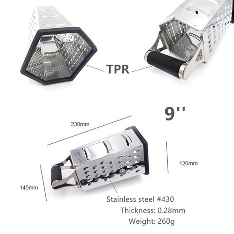 Buy Wholesale China 9'' Hexagonal Box Grater Vegetable Grinder 6 Sided Cheese  Manual Grater With Soft Grip Handle & Grater at USD 1.69