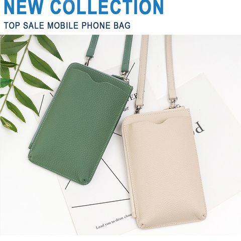 Modische Mini-Handy-Umhängetasche im Fashion-Design, Geldbörse aus Leder mit Kreditkartenfächern