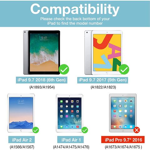 étuis Coque Compatible avec iPad (9,7 Pouces, Modèle 2018/2017, 6ème et  5ème)