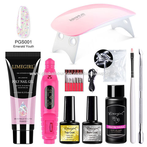 Kit d'outils à ongles, machine à polir USB pour débutants, lampe de photothérapie LED pour vernis à ongles