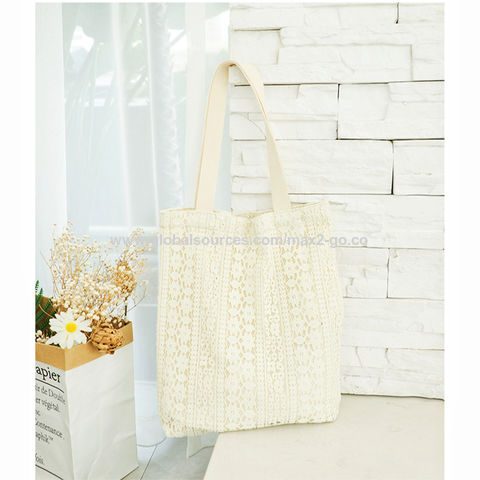 Buy Wholesale China Lace Elegant Crocheted Handbag Sweet Lacework Knitting  Tote Bag Japanese Girls Stylish Shoulder Bags & Handbag at USD 1.49