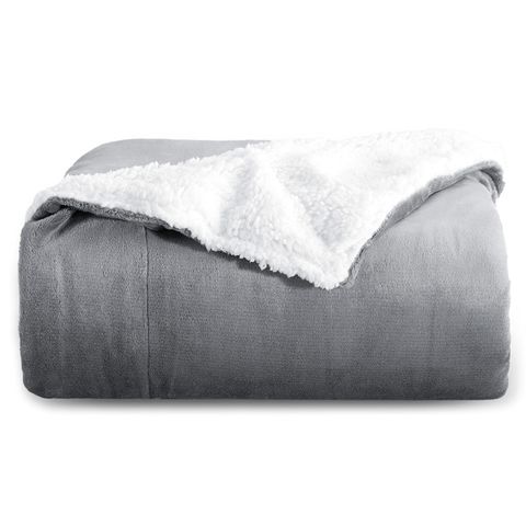 Bedsure Sherpa Fleece Throw Blanket for Couch - Light Grey Thick Fuzzy Warm Soft Blankets and Throws for Sofa, 50x60 Inches