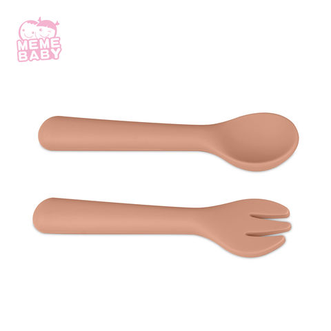 Baby Training Spoon And Fork Set, Self-feeding Learning Spoons