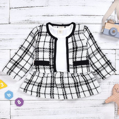 Fashion Coats Dresses Girls Two Piece Dress Children Winter Outfits Kids  Plaid Skirt Sports Suits Boutique Clothes From Coolwheel, $17.59