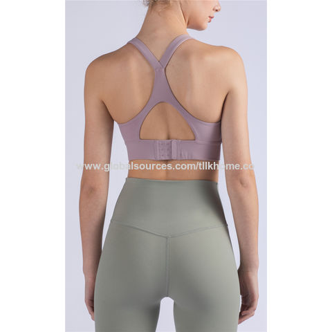 Sujetador deportivo para yoga ropa interior deportiva para correr a prueba de golpes sujetador deportivo para mujer cruz hermosa hebilla trasera