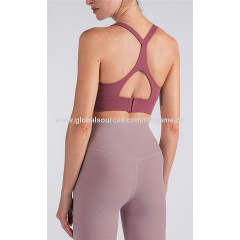 Sujetador deportivo para yoga ropa interior deportiva para correr a prueba de golpes sujetador deportivo para mujer cruz hermosa hebilla trasera