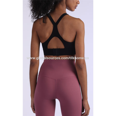 Sujetador deportivo para yoga ropa interior deportiva para correr a prueba de golpes sujetador deportivo para mujer cruz hermosa hebilla trasera