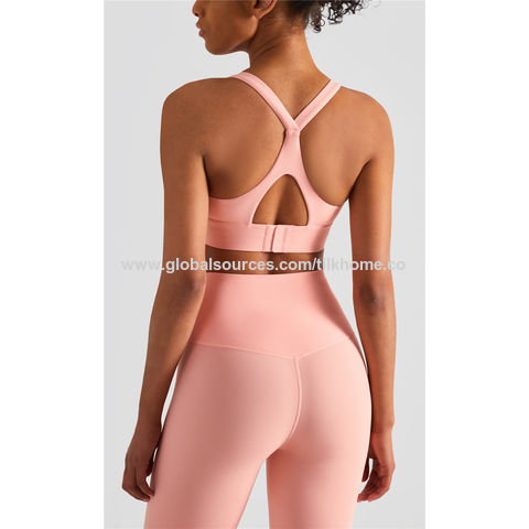 Sujetador deportivo para yoga ropa interior deportiva para correr a prueba de golpes sujetador deportivo para mujer cruz hermosa hebilla trasera