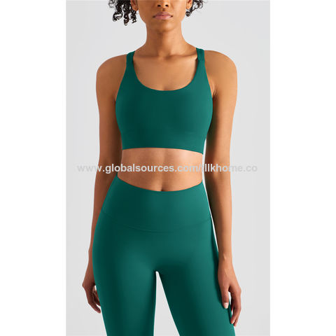 Sujetador deportivo para yoga ropa interior deportiva para correr a prueba de golpes sujetador deportivo para mujer cruz hermosa hebilla trasera