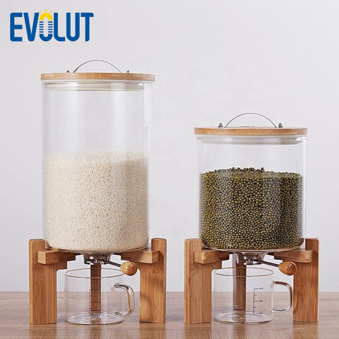 5PCS Cereal Storage Jar Dispenser Kitchen Pantry Rice Grain Dry