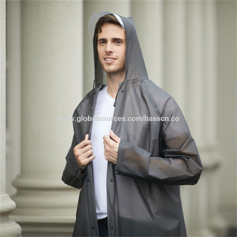 Unisex Adult Raincoat Rain Coat Reusable Waterproof EVA Hooded