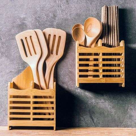 Custom Bamboo 4-Piece Kitchen Tool Set and Canister Sample