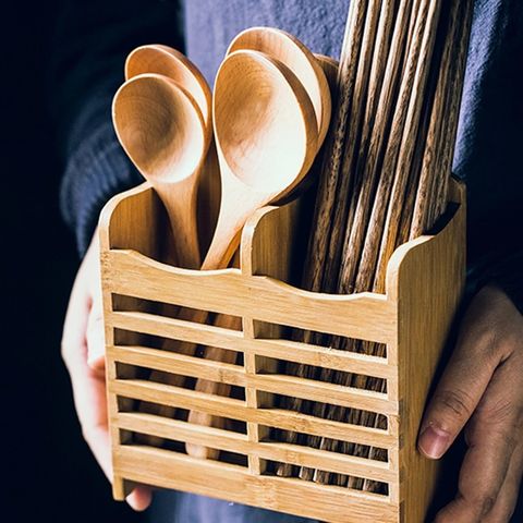 Custom Bamboo 4-Piece Kitchen Tool Set and Canister Sample