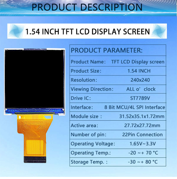 tft display spec supplier