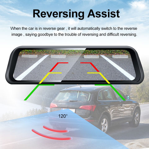 Rear View Mirror Camera with 4.3” Monitor, Super Night Vision OEM Backup  Camera Mirror with IP 68 Waterproof Back Up Camera for Car, Rearview Mirror