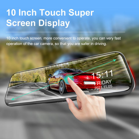  Backup Camera 10 inch Mirror Dash Cam Dual Lens Front Rear Dash  Camera 1080P Full Touch Screen Video Streaming Rear View Mirror Loop  Recording, Parking Monitor, Night Vision, Waterproof Rear Camera 