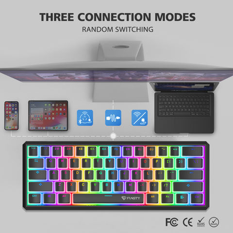 60% Wireless Gaming Keyboard Mouse Set RGB Rainbow Backlight for PC Laptop  Mac