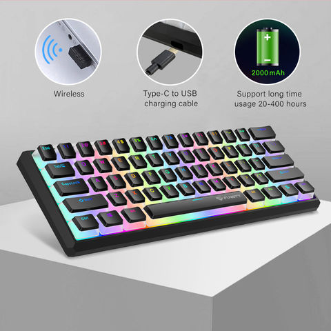 60% Wireless Gaming Keyboard Mouse Set RGB Rainbow Backlight for PC Laptop  Mac