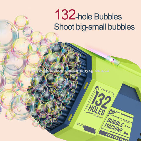 Bubble Gun Rocket 69 Holes Soap Bubbles Machine Gun Shape Automatic Blower  With Light Toys For Kids Pomperos Children Day Gift
