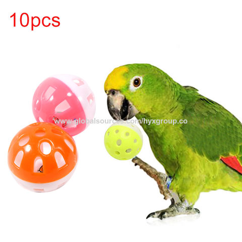 10 pièces Jouet pour perroquet, coloré, creux, cloche roulante, jouet pour oiseaux, perruche, cacatoès, cage à mâcher pour perroquet