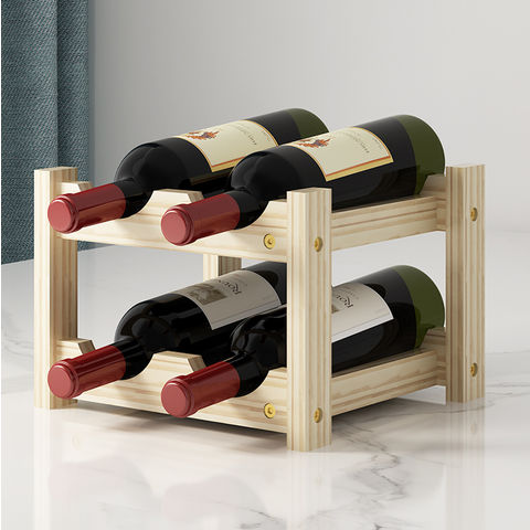 Solid Wood Wine Storage Rack  Wine Bottle and Glass Storage