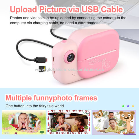 Kamera Cetak Instan Anak-Anak Pengiriman Cepat Untuk Anak Laki-Laki Perempuan Kamera Mini HD 1080p Dengan Foto Termal