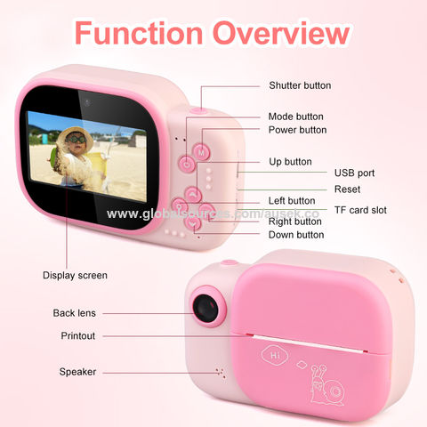 Kamera Cetak Instan Anak-Anak Pengiriman Cepat Untuk Anak Laki-Laki Perempuan Kamera Mini HD 1080p Dengan Foto Termal