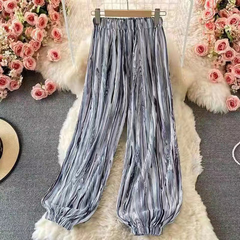 Nuevo Pantalón De Cintura Alta Para Mujer Palazzo Pantalones Anchos de  Pierna Ancha Pantalones Casuales Sueltos de Mujer