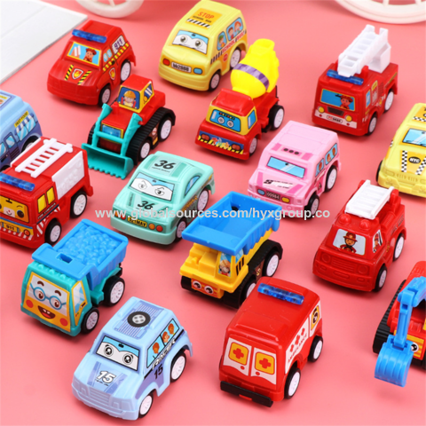 6-teiliges Auto Modell Spielzeug Set, Aufziehautos, Mobile Fahrzeuge, Feuerwehrauto, Taxi Modell, Mini Autos für Kinder