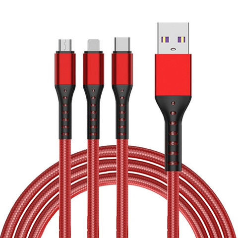 3 in 1 All USB Types Retractable Charging Cable Box