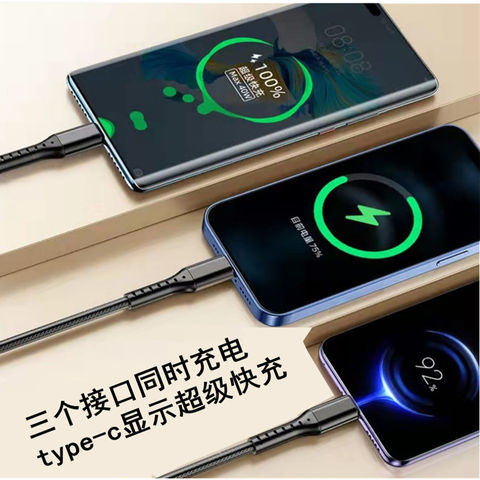 3 in 1 All USB Types Retractable Charging Cable Box