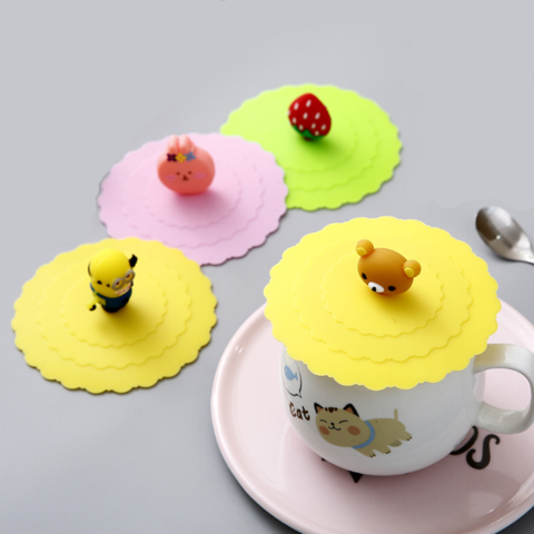 Cartoon Silicone Cup Cover Dustproof Leakproof Tea Coffee Sealed