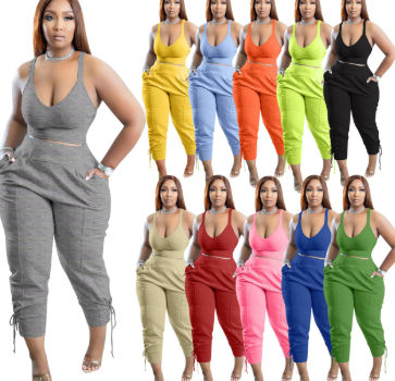Sexy Loungewear Women's 2 Piece Outfits Candy Color V Neck Tops Long Pants  Two Piece Summer Clothing $5.5 - Wholesale China Sportswear Tracksuit  Sweatsuits Autumn Amazon at factory prices from QUANZHOU TIIK