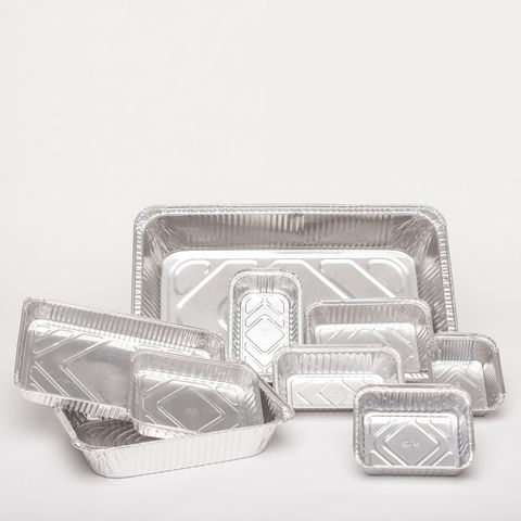 Buy Wholesale China Large Size Aluminum Foil Tray Grill Pan Shallow  Rectangular Disposable Food Foil Container & Foil Containers at USD 0.26