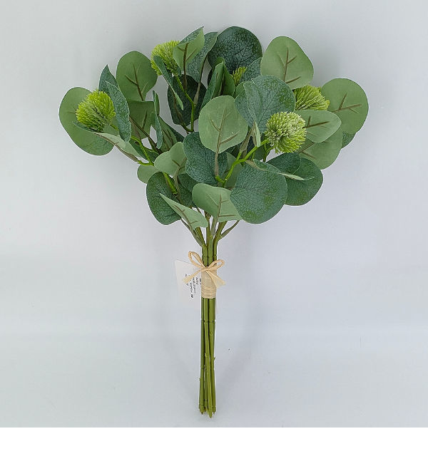 35cm artificial plants eucalyptus bouquet, silk foliages bundle,Christmas table and shelf decoration supplier