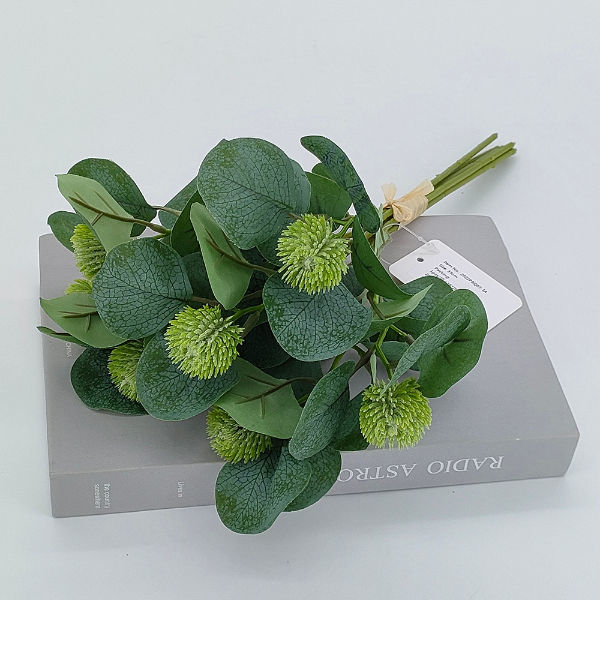 35cm artificial plants eucalyptus bouquet, silk foliages bundle,Christmas table and shelf decoration supplier