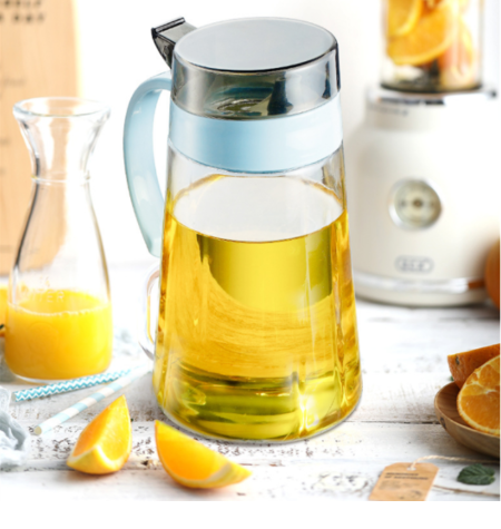 Automatic open and close oil pot household glass oil bottle kitchen seasoning bottle supplier