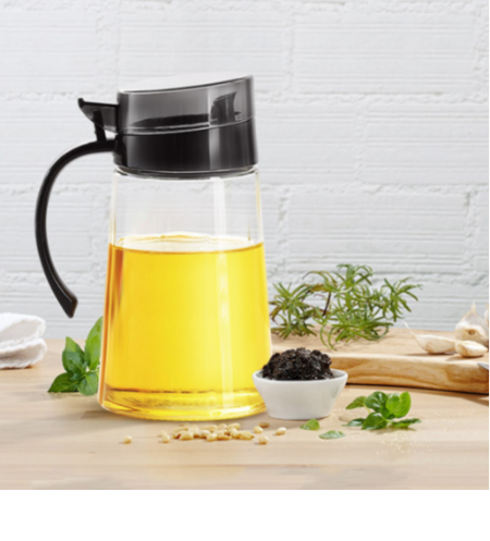 Automatic open and close oil pot household glass oil bottle kitchen seasoning bottle supplier