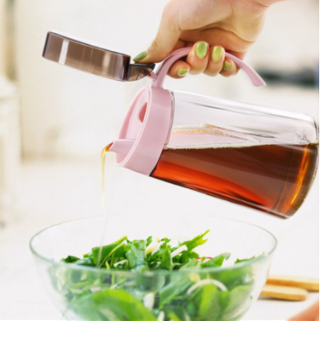 Automatic open and close oil pot household glass oil bottle kitchen seasoning bottle supplier